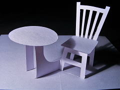 ポップアップカード　テーブルと椅子